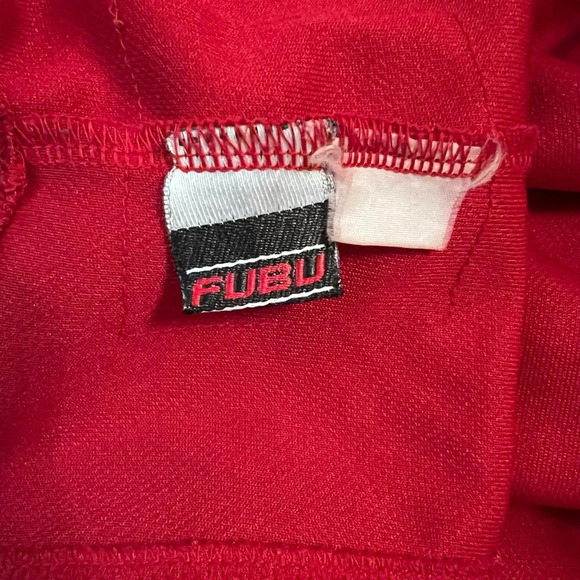 Vintage 90’s FUBU Red 5 Jersey Home Shirt Medium - Picture 6 of 9